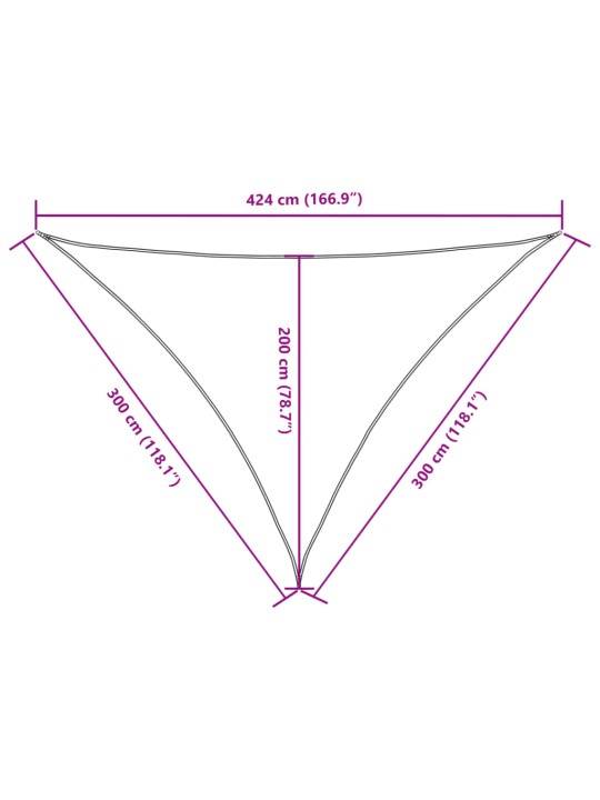 PÄIKESEPURI, OXFORD-KANGAST, KOLMNURKNE, 3X3X4,24 M, TERRAKOTA