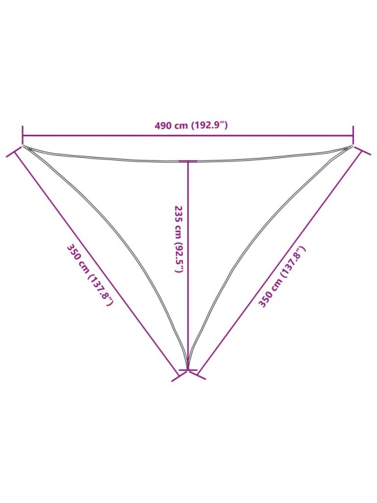Päikesepuri, oxford-kangast, kolmnurk, 3,5x3,5x4,9 m, terrakota