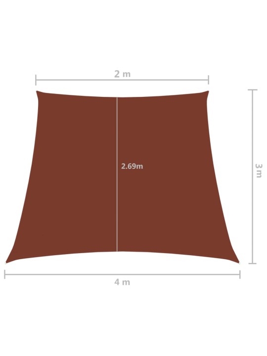 Oxford-kangast päikesepuri, trapets, 2/4x3 m m, terrakota