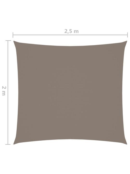 Oxford-kangast päikesepuri, ristkülik, 2 x 2,5 m, pruunikashall