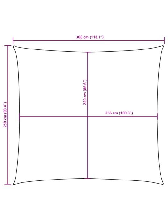 Oxford-kangast päikesepuri, ristkülik, 2,5 x 3 m, pruunikashall