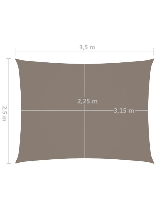 Oxford-kangast päikesepuri, ristkülik, 2,5x3,5 m pruunikashall