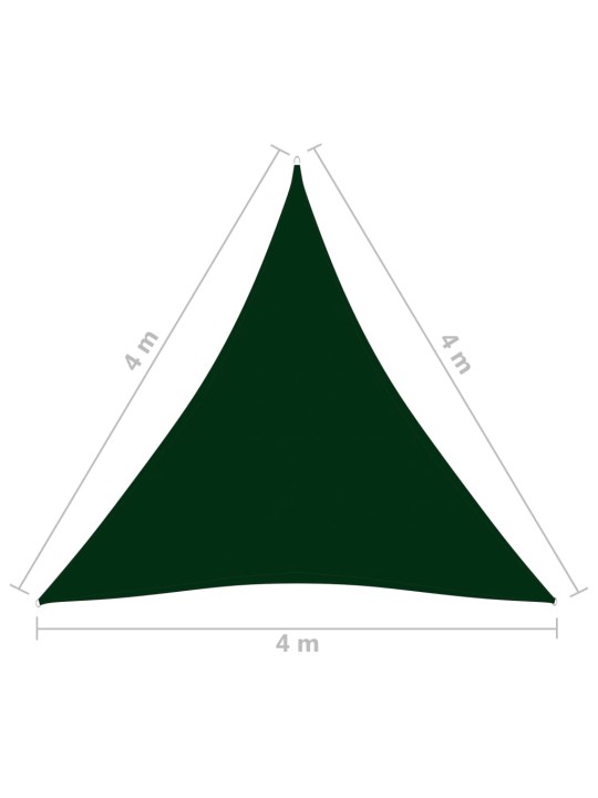 Päikesepuri, oxford-kangast, kolmnurkne, 4x4x4 m, tumeroheline