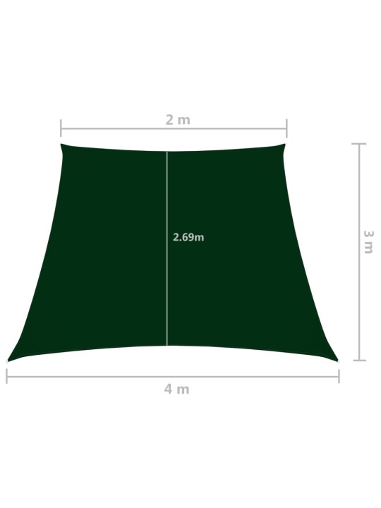 Oxford-kangast päikesepuri, trapets, 2/4x3 m m, tumeroheline