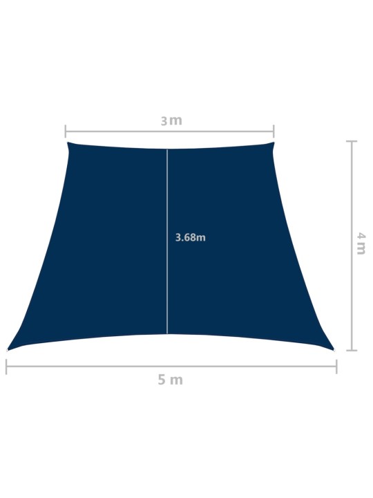 Oxford-kangast päikesepuri, trapets, 3/5x4 m, sinine