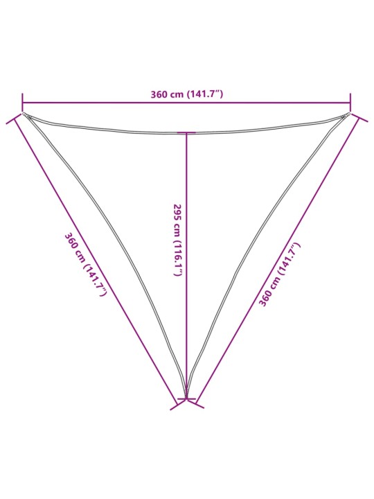 PÄIKESEPURI, KOLMNURK, 3,6 X 3,6 X 3,6 M, KOLLANE