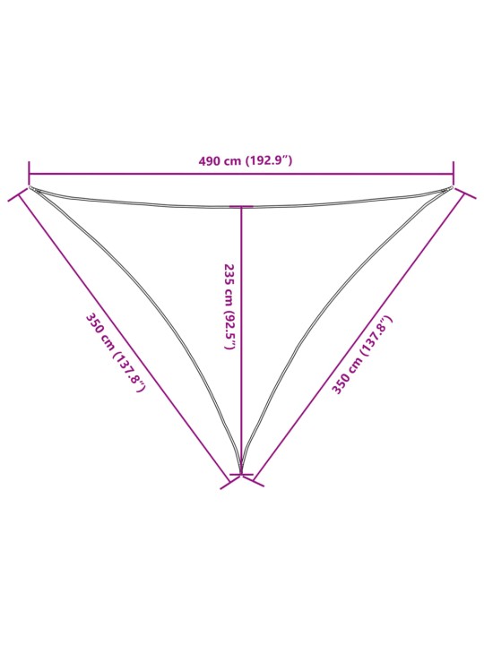 PÄIKESEPURI, OXFORD-KANGAST, KOLMNURKNE, 3,5X3,5X4,9 M, KOLLANE