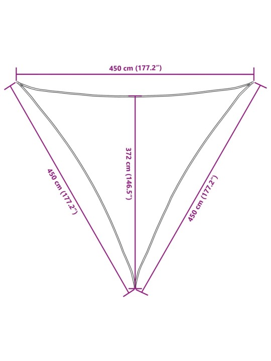 PÄIKESEPURI, OXFORD-KANGAST, KOLMNURKNE, 4,5X4,5X4,5 M, KOLLANE