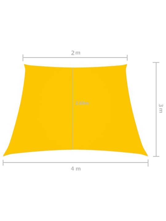 Oxford-kangast päikesepuri, trapets, 2/4x3 m m, kollane