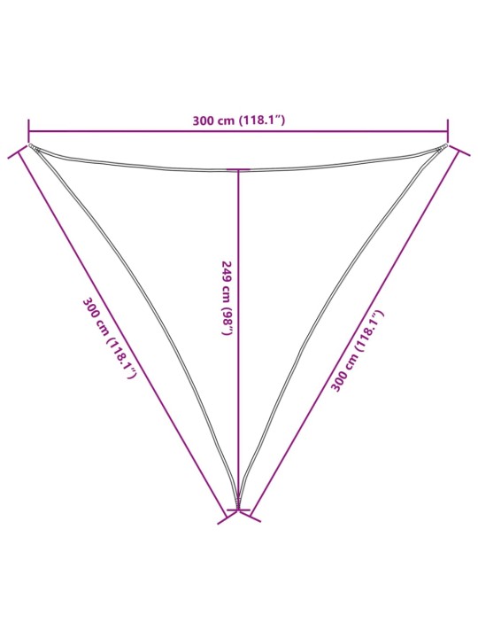 PÄIKESEPURI, KOLMNURK, 3,6 X 3,6 X 3,6 M, PUNANE