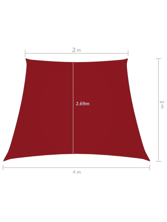 Oxford-kangast päikesepuri trapets, 2/4x3 m m punane