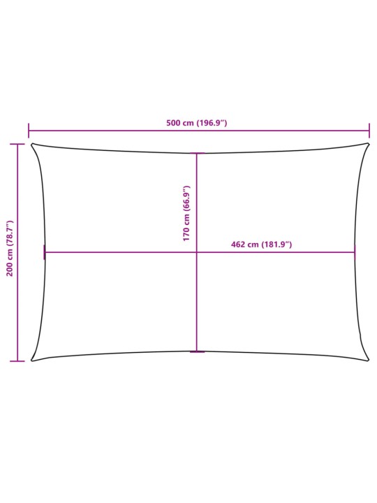 OXFORD-KANGAST PÄIKESEPURI, RISTKÜLIK, 2 X 5 M ORANŽ