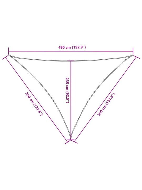 PÄIKESEPURI, OXFORD-KANGAST, KOLMNURKNE, 3,5X3,5X4,9 M, ORANŽ