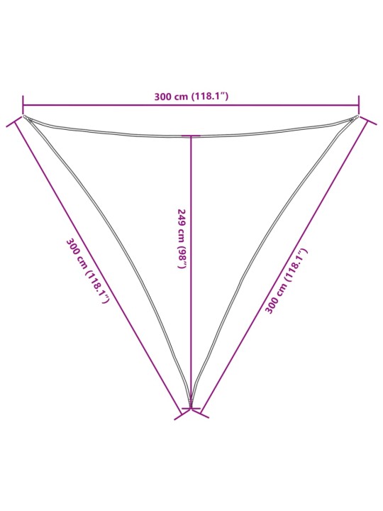 OXFORD-KANGAST PÄIKESEPURI, KOLMNURKNE, 3 X 3 X 3 M, MUST