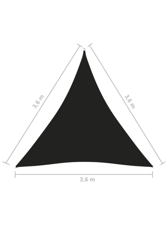 Päikesepuri, kolmnurk, 3,6 x 3,6 x 3,6 m, must