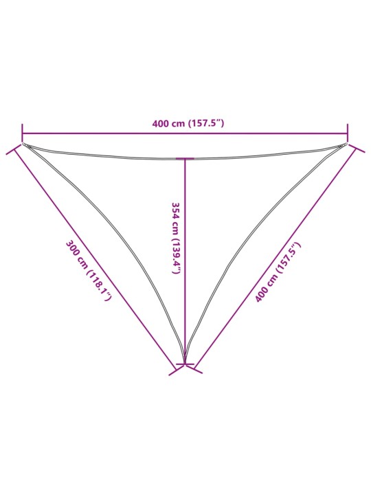 Päikesepuri, oxford-kangast, kolmnurkne, 3 x 4 x 4 m, must