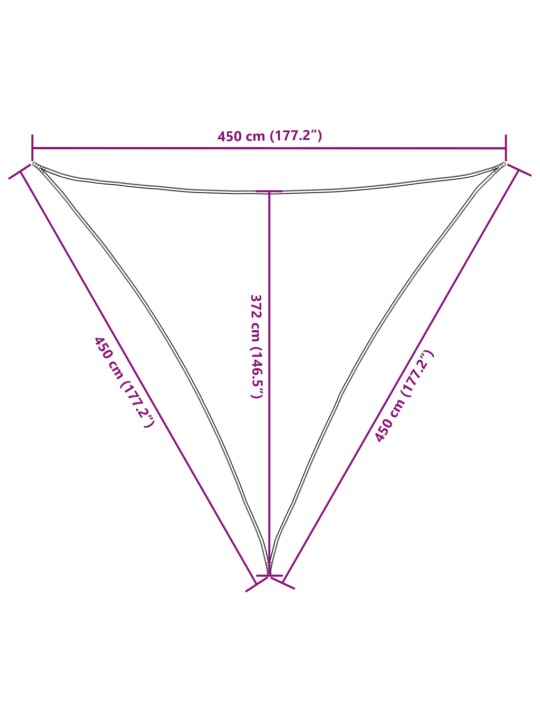 Päikesepuri, oxford-kangast, kolmnurkne, 4,5x4,5x4,5 m, must