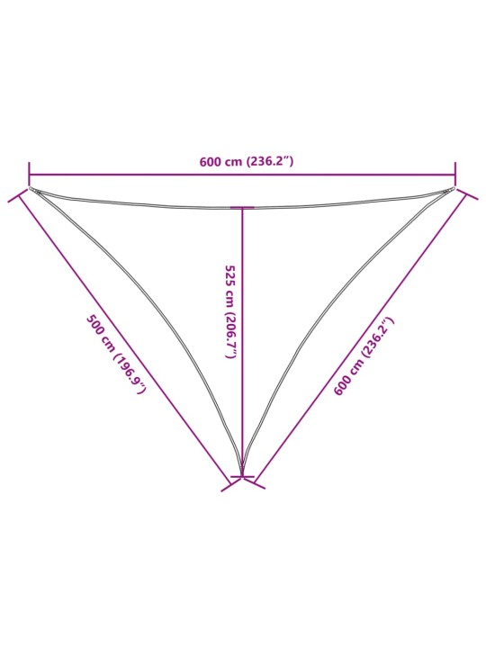 Päikesepuri, oxford-kangast, kolmnurkne, 5 x 6 x 6 m, must