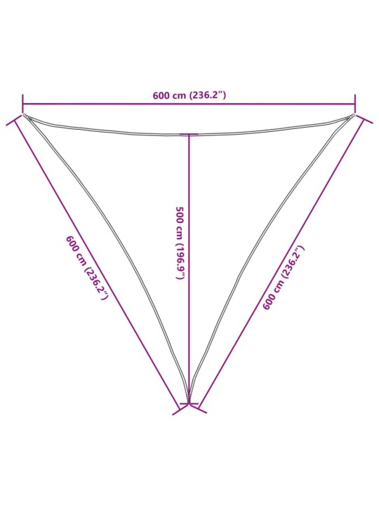 Päikesepuri, oxford-kangas, kolmnurkne, 6 x 6 x 6 m, must