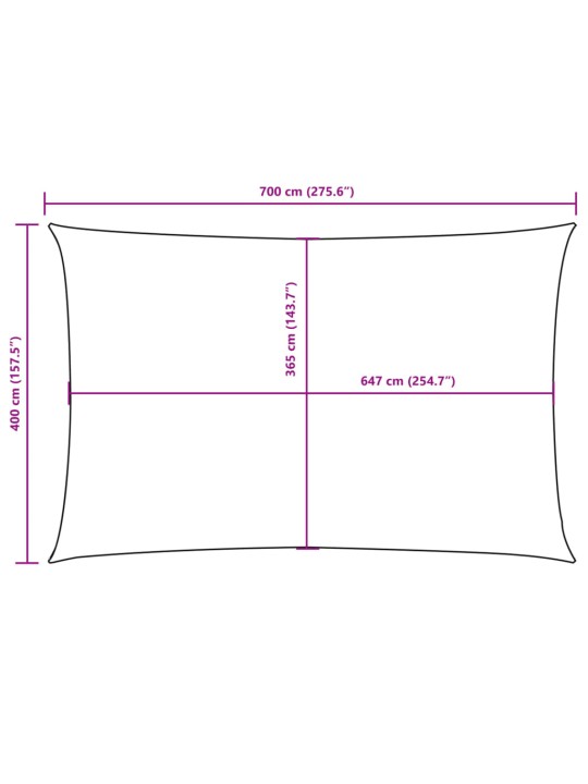 Oxford-kangast päikesepuri, ristkülik, 4 x 7 m pruun