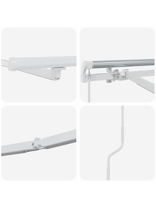 Varikatus manuaalne valge 5 x 3 m metall
