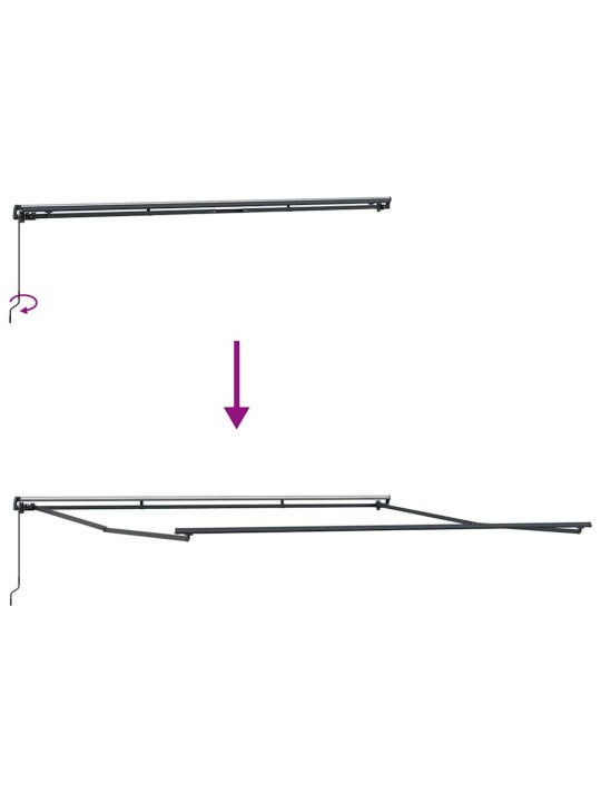 Varikatus manuaalne antratsiit 4,5 × 3,5 m metall