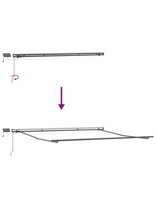 Varikatus koos manuaalne antratsiit 4 × 3,5 m metall