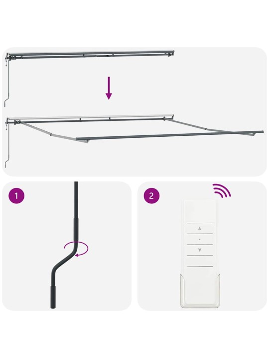 Varikatus manuaalne antratsiit 4,5 × 3,5 m metall
