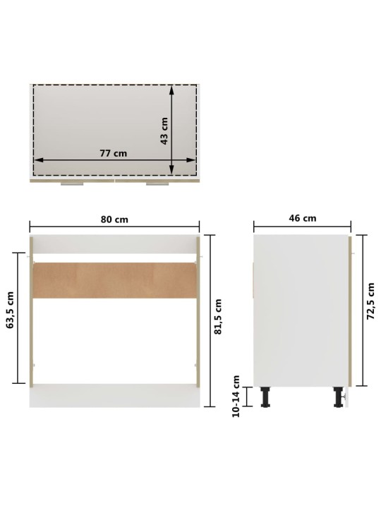 Valamukapp, sonoma tamm, 80 x 46 x 81,5 cm, puitlaastplaat