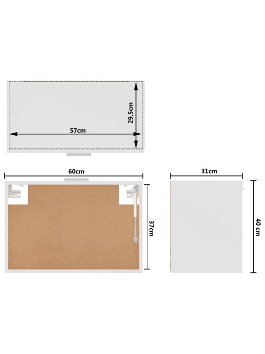 Köögikapp, valge, 60 x 31 x 40 cm, puitlaastplaat