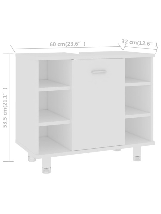 Vannitoakapp valge 60x32x53,5 cm puitlaastplaat