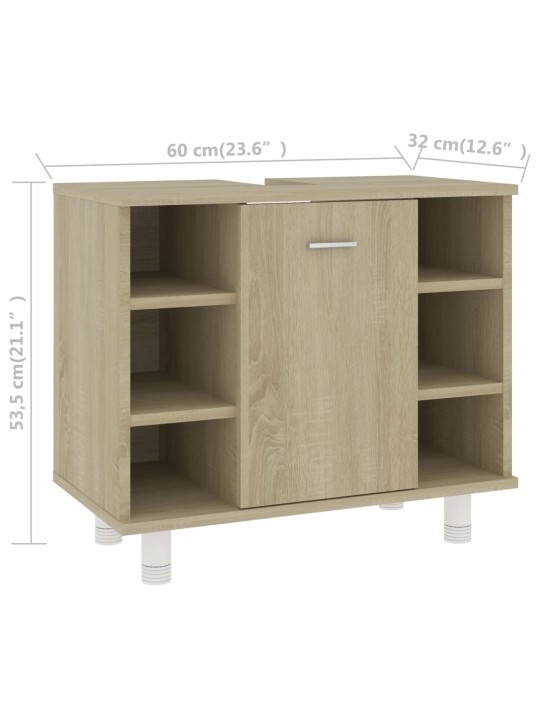 Vannitoakapp sonoma tamm 60 x 32 x 53,5 cm puitlaastplaat