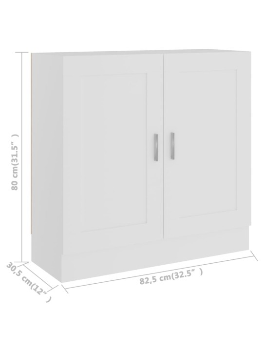 Raamaturiiul valge 82,5 x 30,5 x 80 cm puitlaastplaat