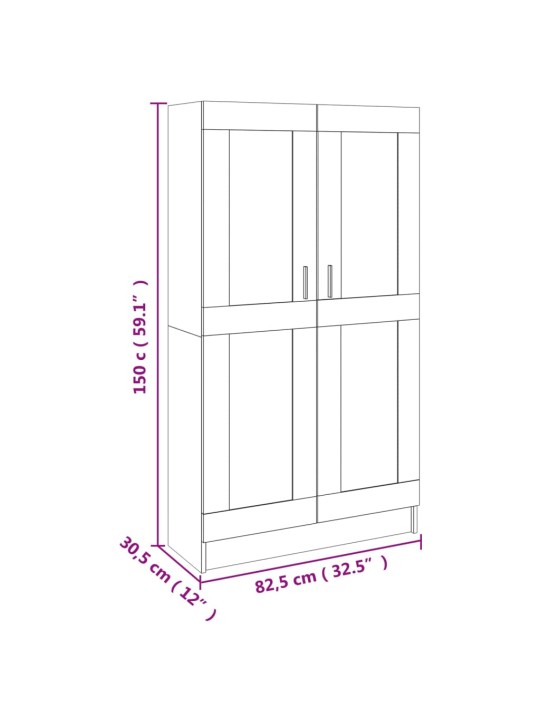 Raamatukapp sonoma tamm 82,5 x 30,5 x 150 cm puitlaastplaat