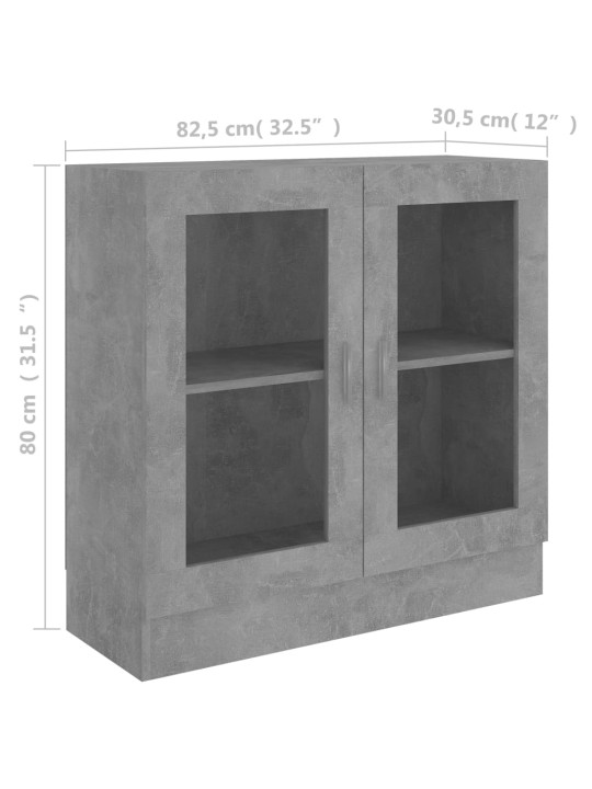 Vitriinkapp betoonhall 82,5 x 30,5 x 80 cm puitlaastplaat