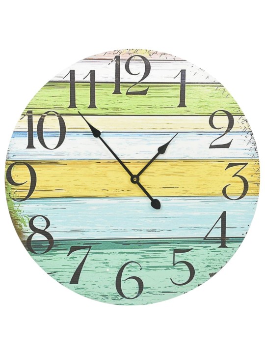 325185 wall clock multicolour 60 cm mdf