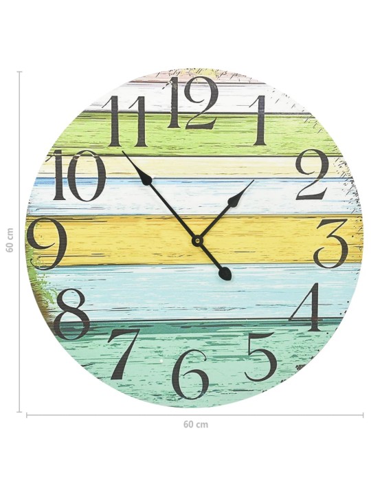 325185 wall clock multicolour 60 cm mdf