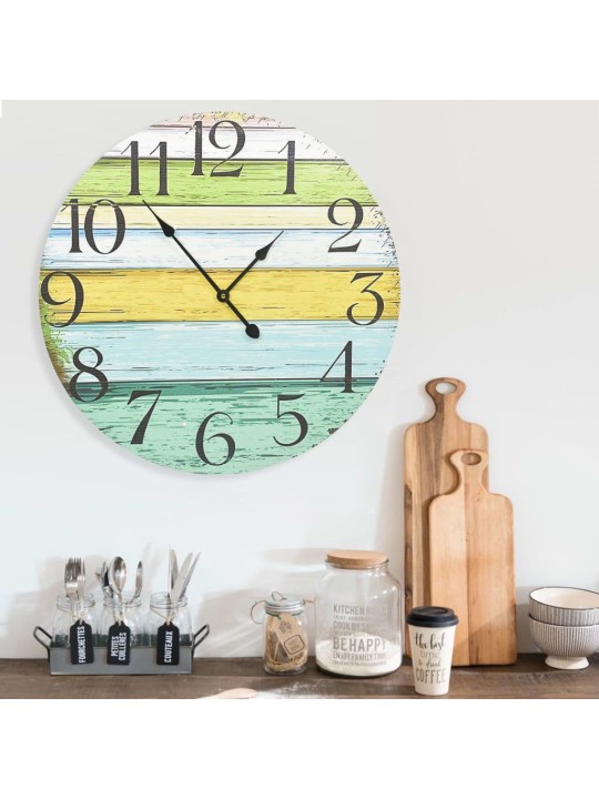 325185 wall clock multicolour 60 cm mdf