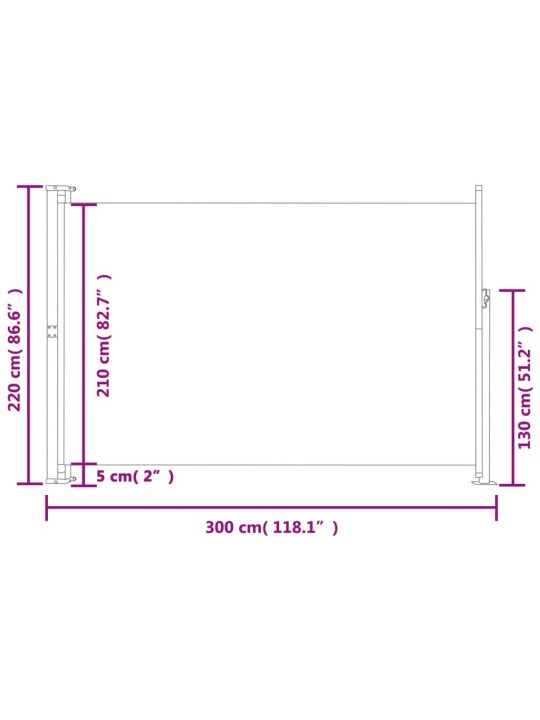 Lahtitõmmatav terrassi külgsein, 220x300 cm, pruun