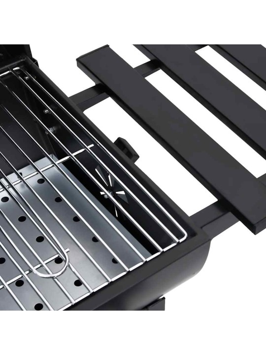 TÜNNIGRILL RATASTE JA RIIULITEGA, MUST, TERAS, 115 X 38 X 95 CM