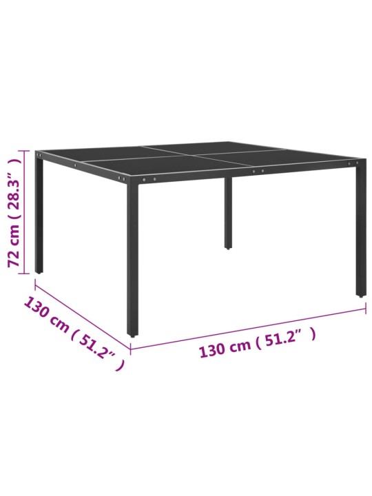 Aialaud, antratsiithall, 130 x 130 x 72 cm, teras ja klaas