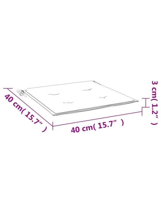 Aiatooli istmepadjad 2 tk, must, 40x40x3 cm, kangas