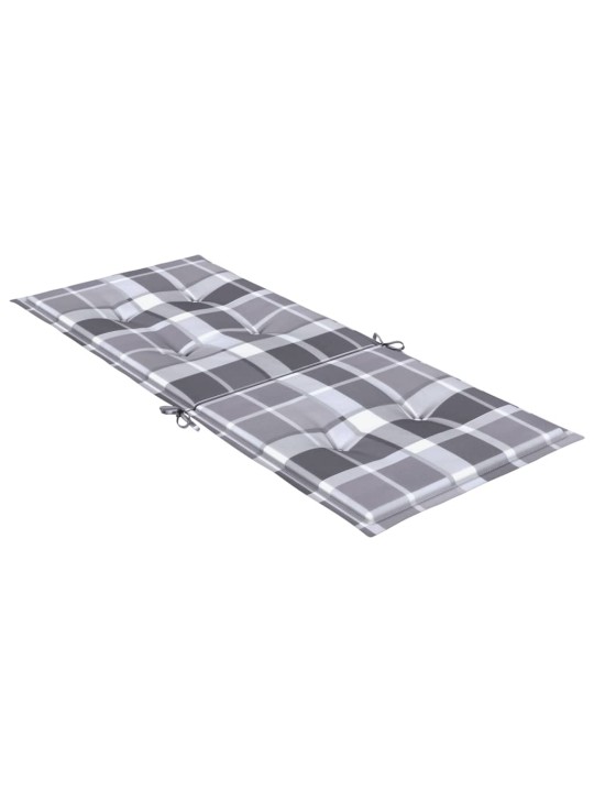 Kõrge seljatoega toolipadjad 2 tk, ruudud120x50x3 cm, kangas