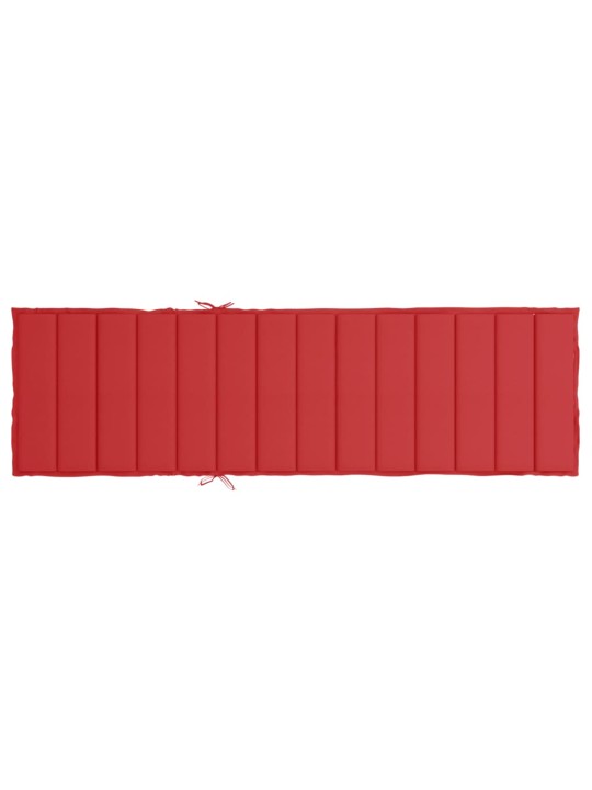 Päevitustooli padi, punane, 200x60x3 cm, oxford kangas