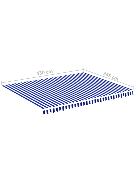 Varikatuse asenduskangas, sinine ja valge, 4,5 x 3,5 m