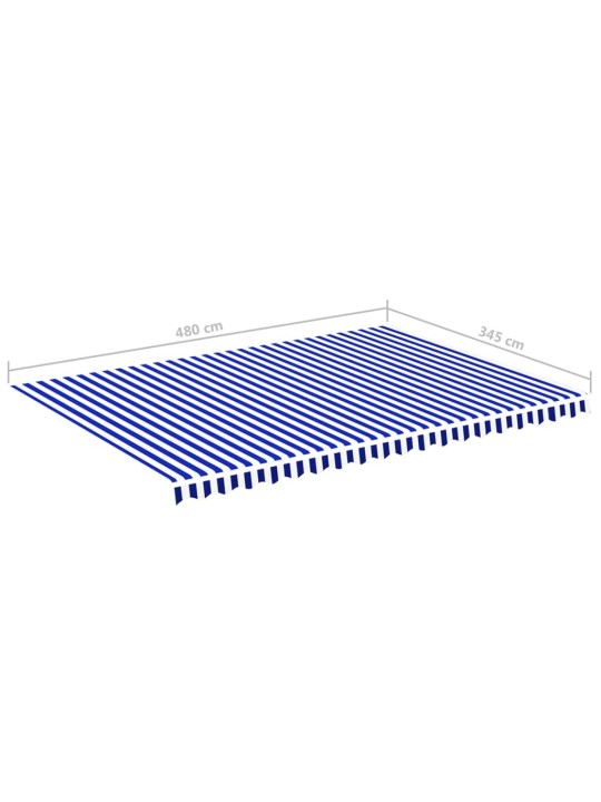 Varikatuse asenduskangas, sinine ja valge, 5 x 3,5 m