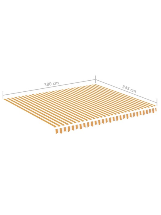 Varikatuse asenduskangas, kollane ja valge, 4 x 3,5 m