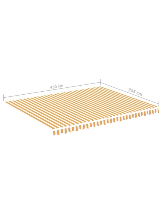 Varikatuse asenduskangas, kollane ja valge, 4,5 x 3,5 m