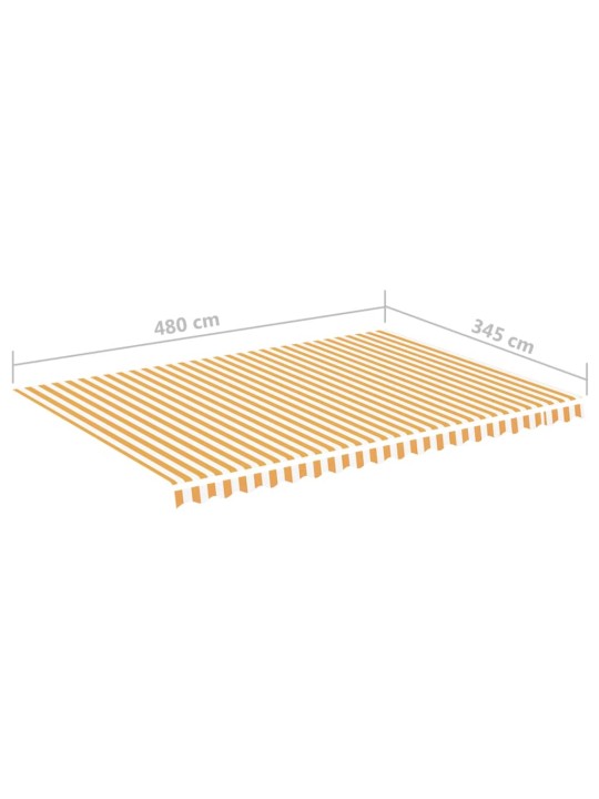 Varikatuse asenduskangas, kollane ja valge, 5 x 3,5 m