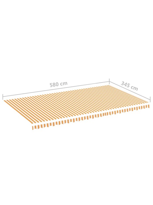 Varikatuse asenduskangas, kollane ja valge, 6 x 3,5 m